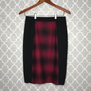 Halogen Red Black Tartan Skirt